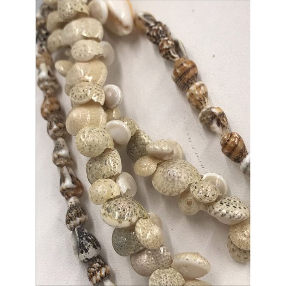 Sea shell‎ Bead Necklaces 32” Long Infinity Style Beach Surfer Ocean Coast  Lot - Picture 3 of 8